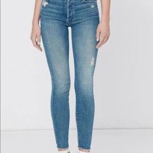 MOTHER The Stunner Ankle Fray Jeans Graffiti Girl Wash Size 28 free shipping
